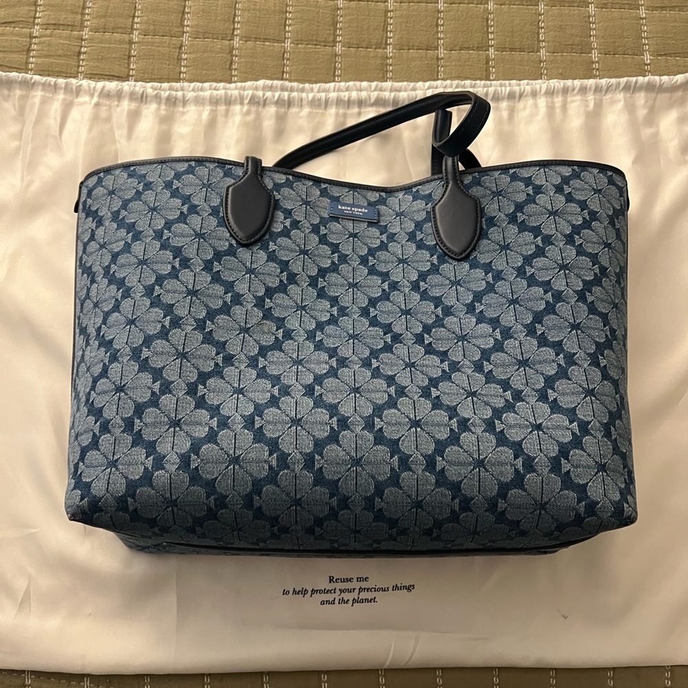 Kate Spade Flower Denim Jacquard bleeker Tote